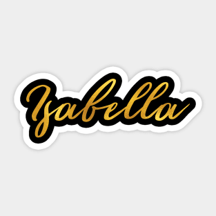 Isabella Name Hand Lettering in Faux Gold Letters Sticker